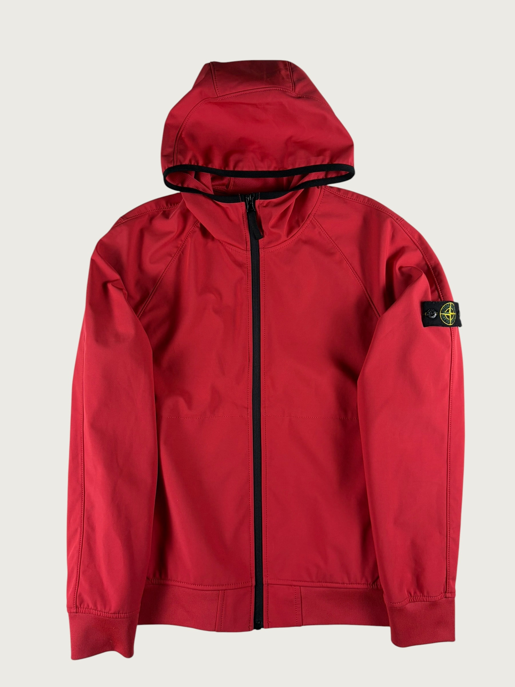Junior Soft Shell Hooded Jacket – Red