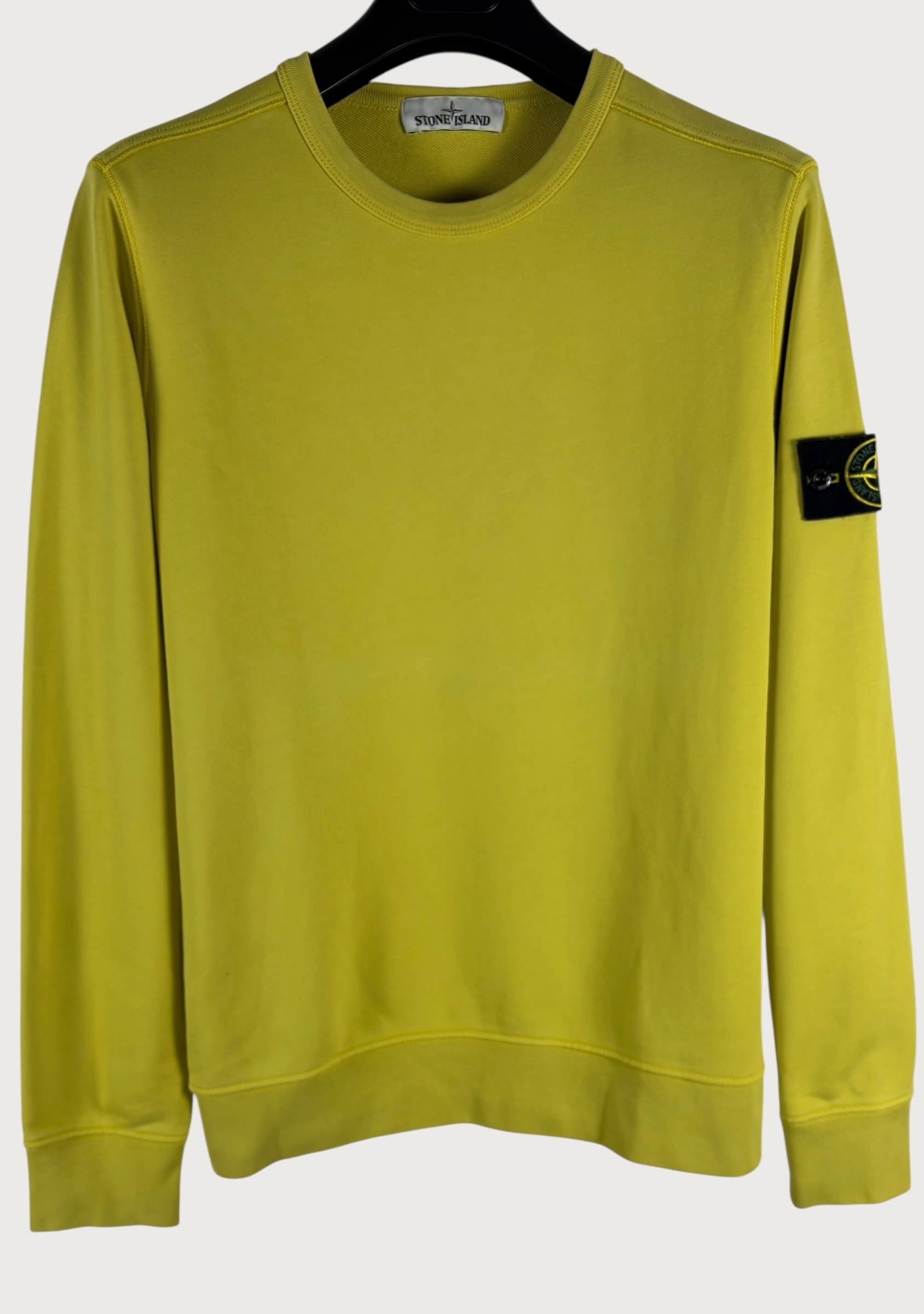 Felpa girocollo Stone Island garment-dyed in cotone – Giallo limone