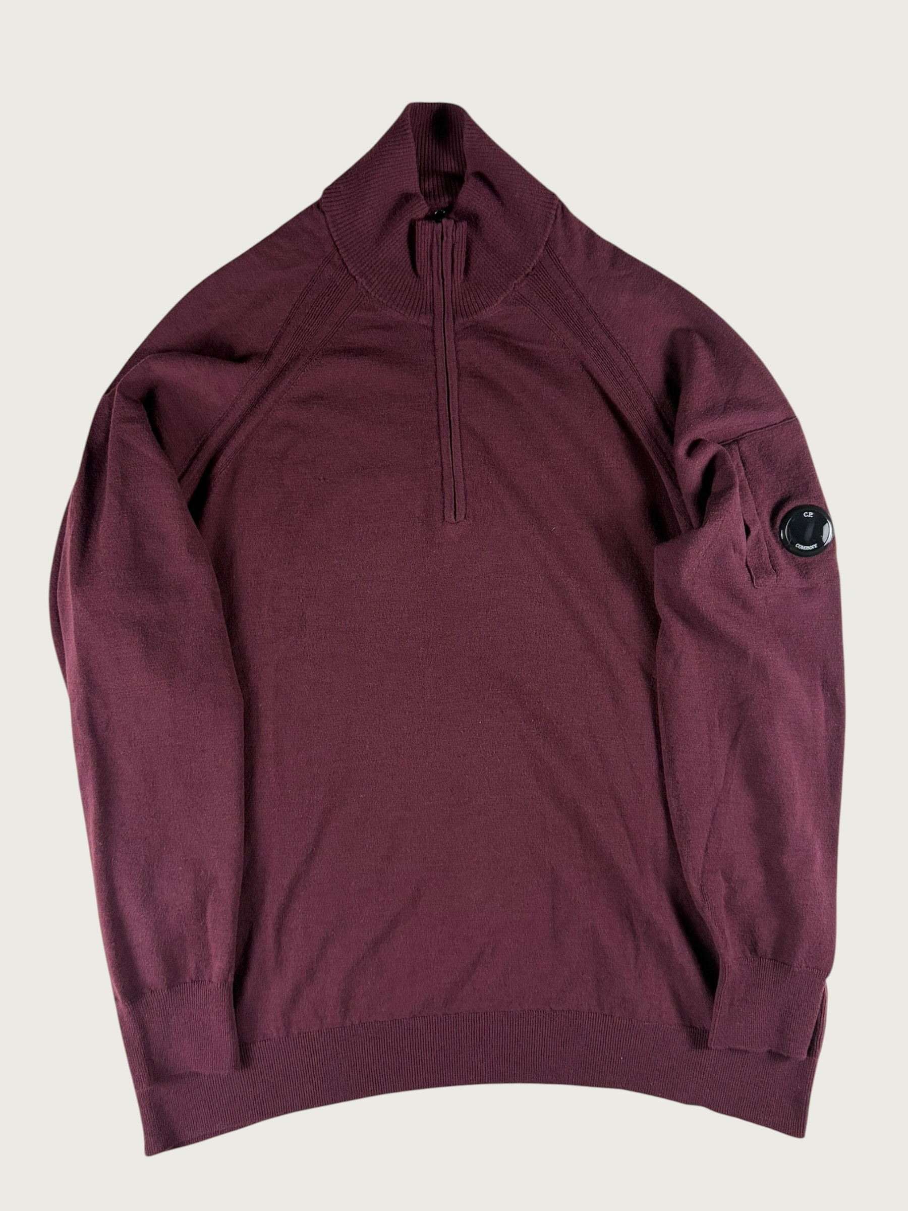 Maglione Mezza Zip in Lana – Bordeaux