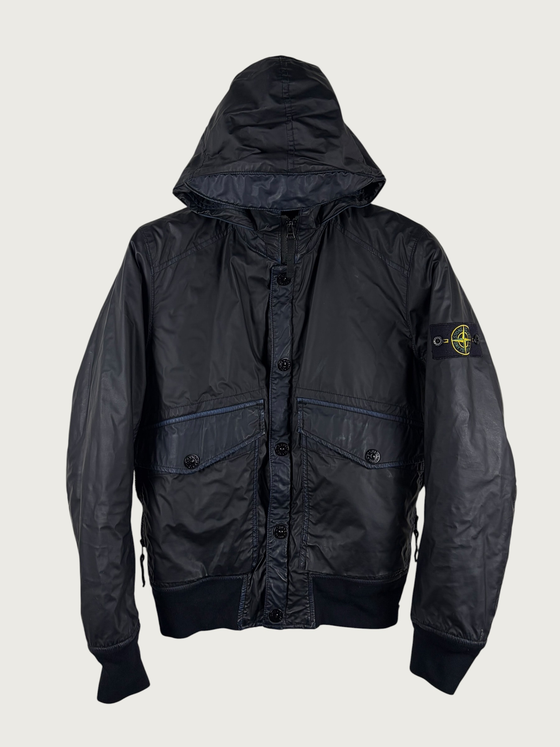 Mussola Gommata Bomber Jacket – Navy