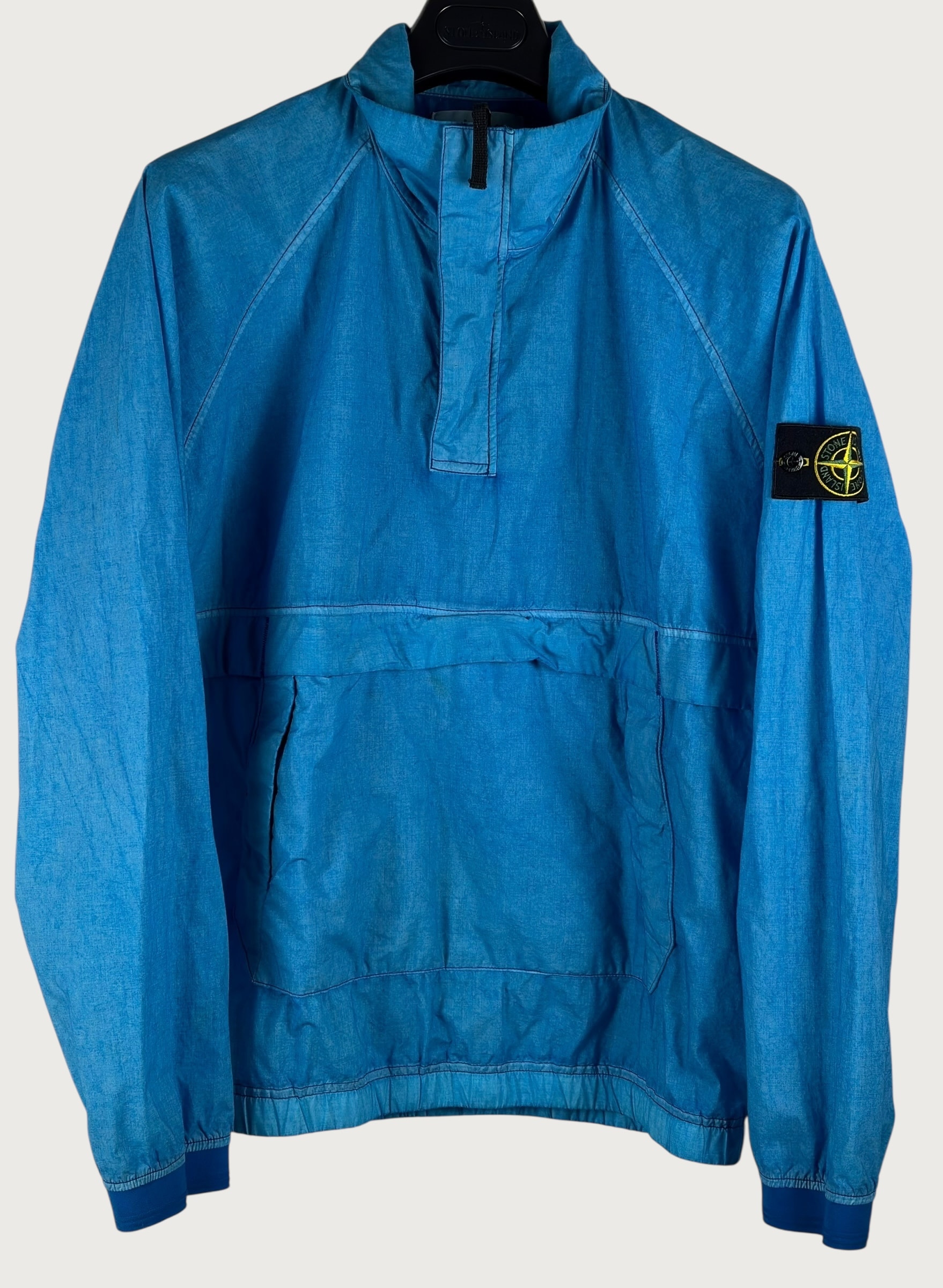 Resin Poplin-TC Half-Zip Smock Anorak – Aqua Blue