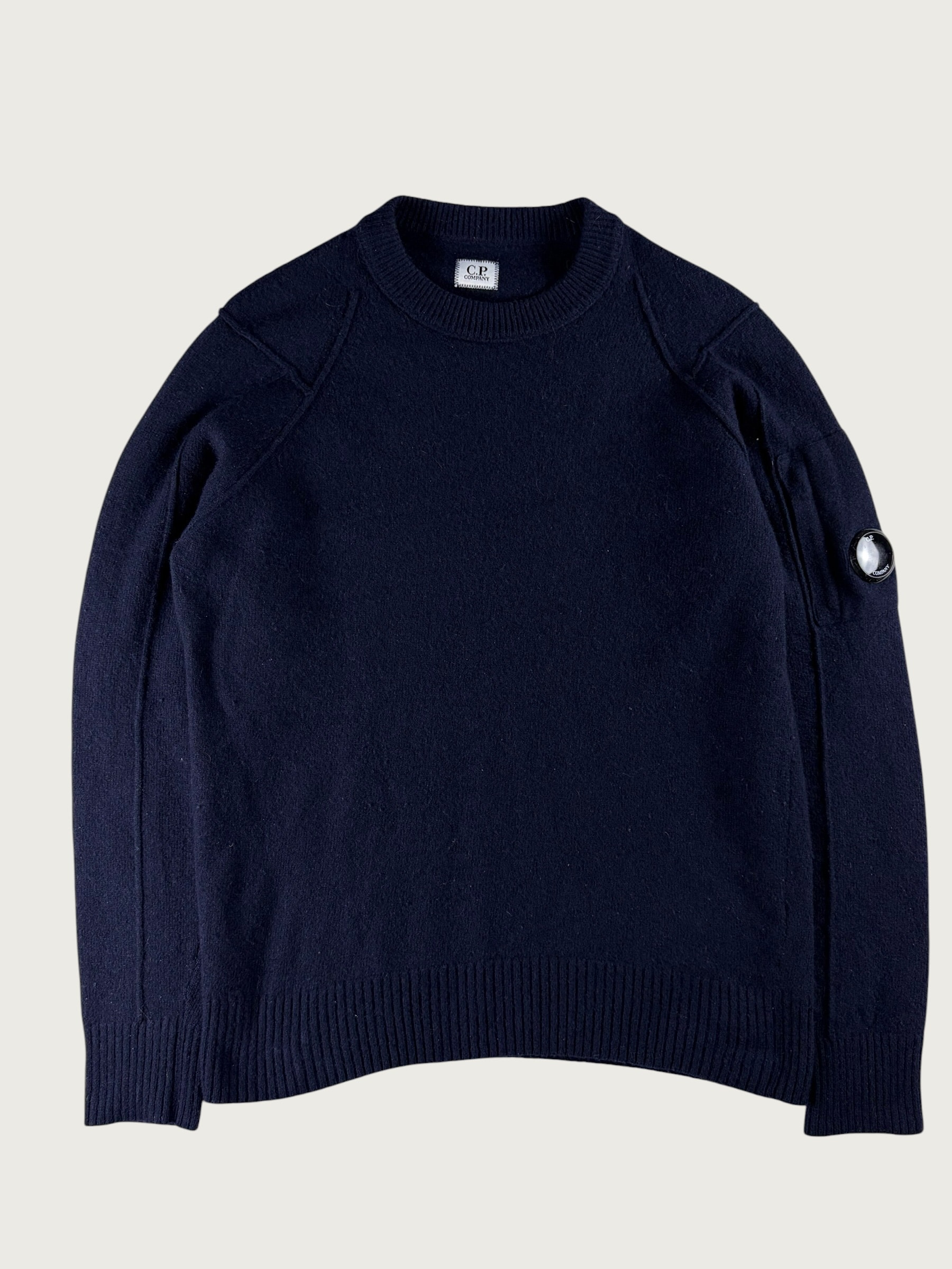 Lambswool Lens Crew Knit – Navy
