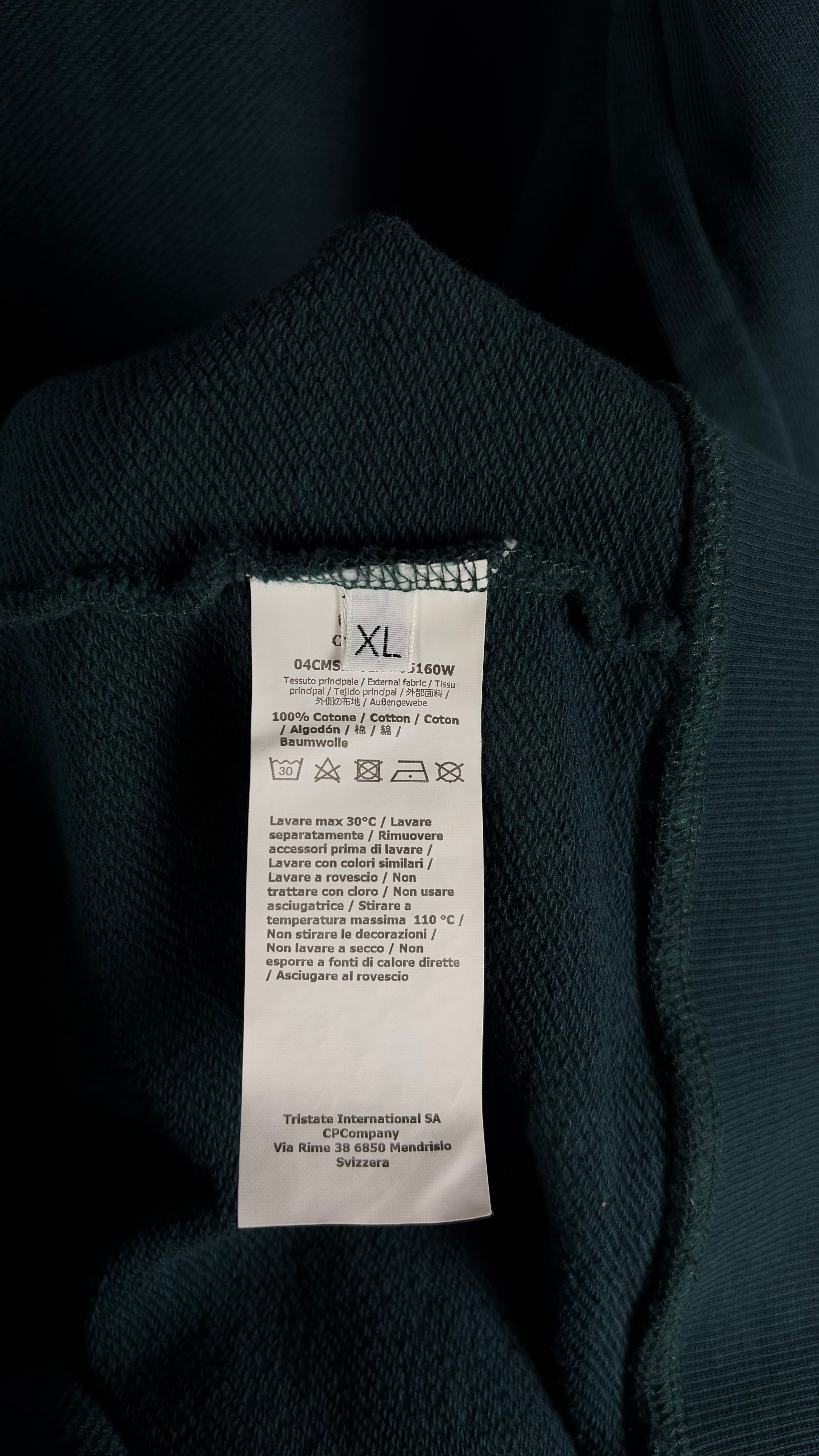 Goggle Zip-Up Cotton Hoodie – Dark Green