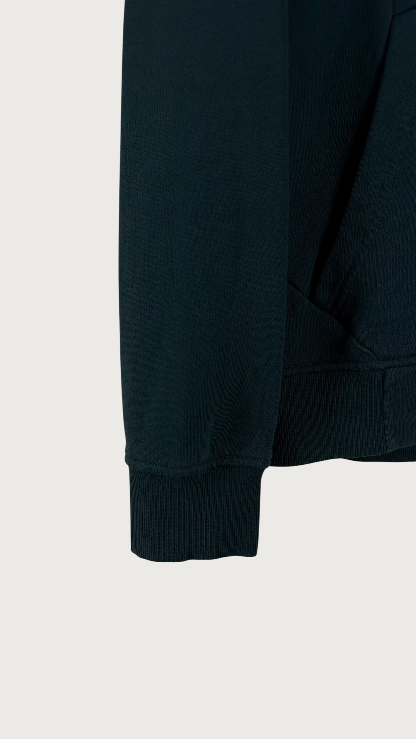 Goggle Zip-Up Cotton Hoodie – Dark Green