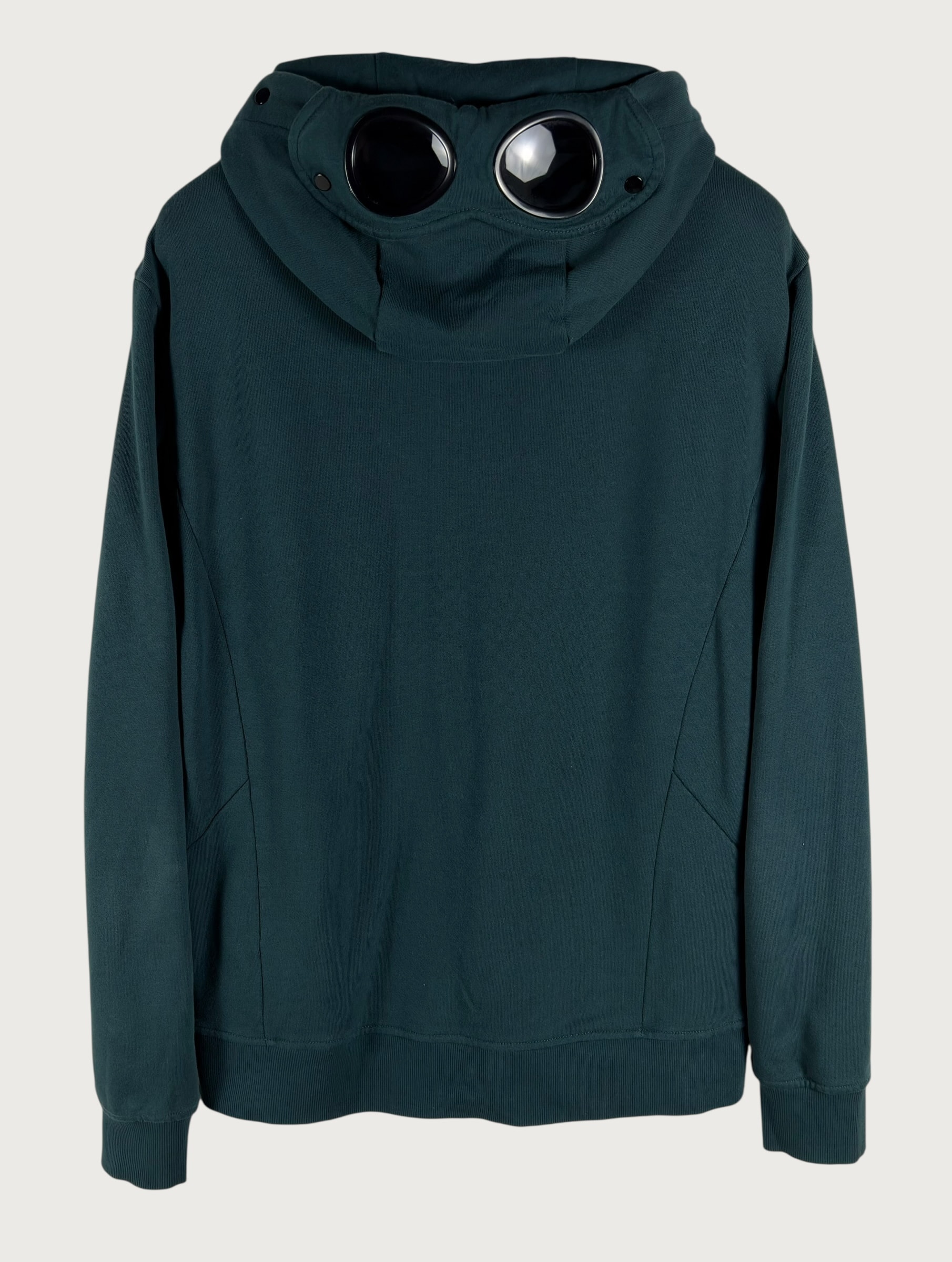 Goggle Zip-Up Cotton Hoodie – Dark Green