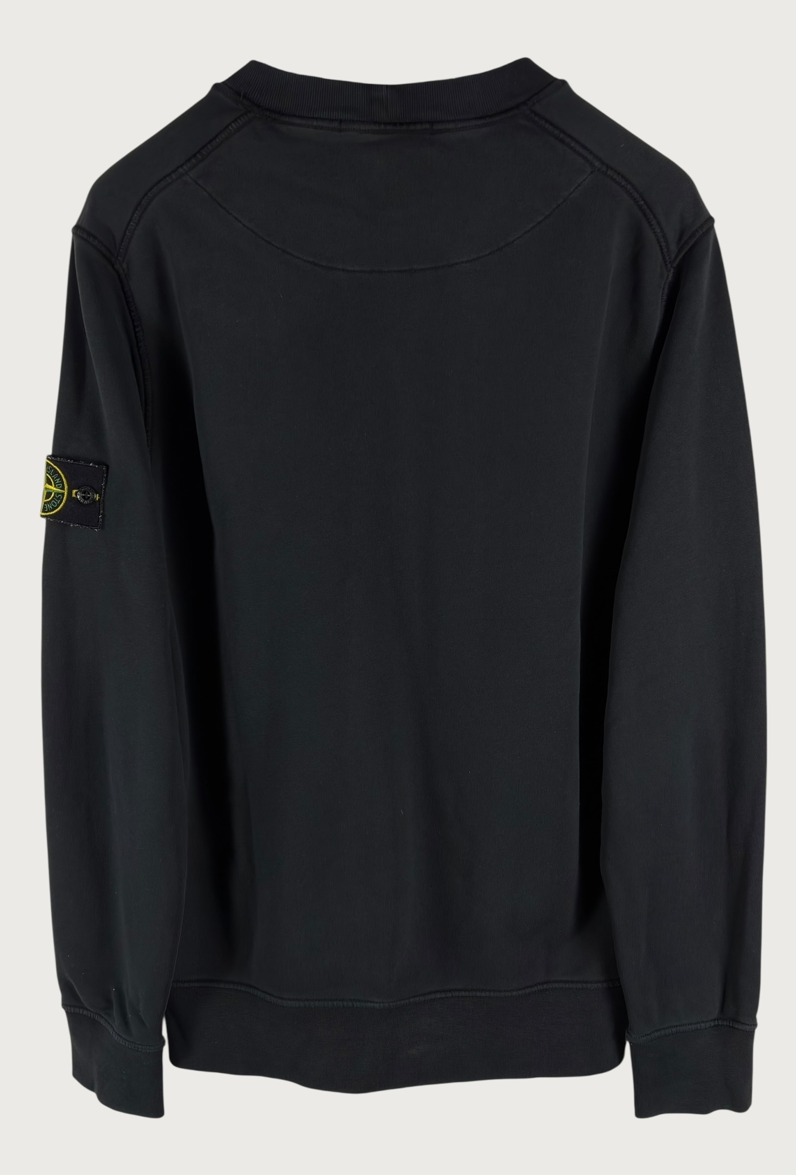 Stone Island Garment-Dyed Cotton Fleece Crewneck Sweatshirt – Black