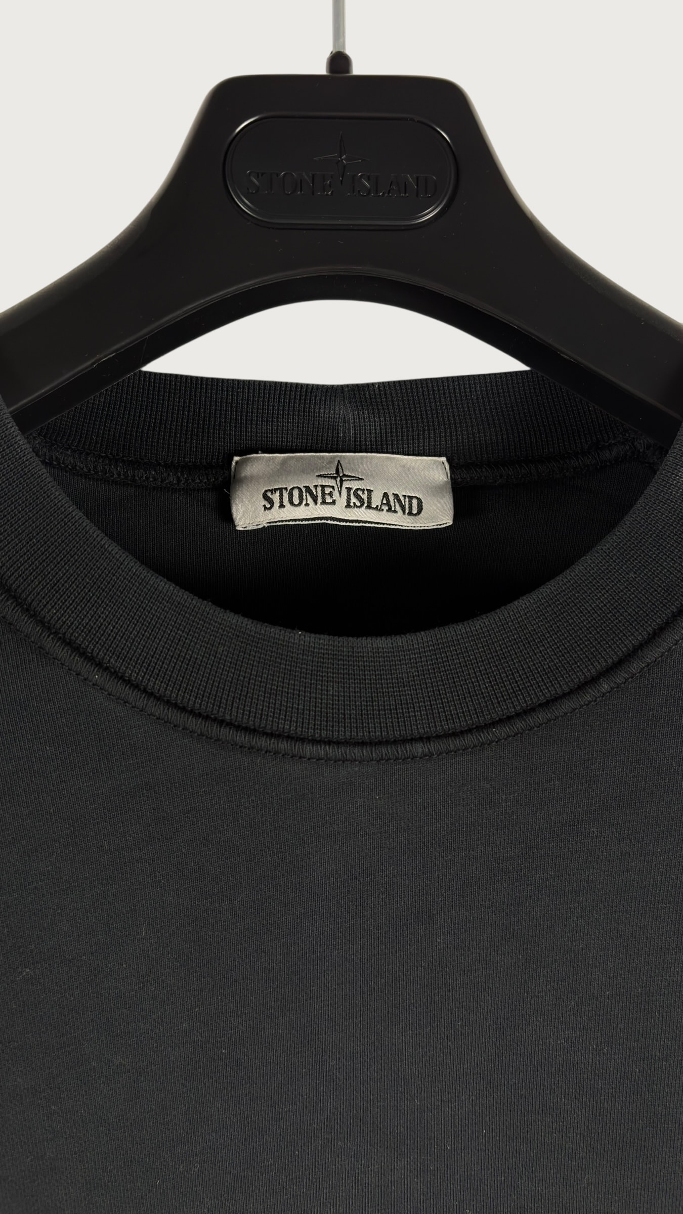Stone Island Garment-Dyed Cotton Fleece Crewneck Sweatshirt – Black