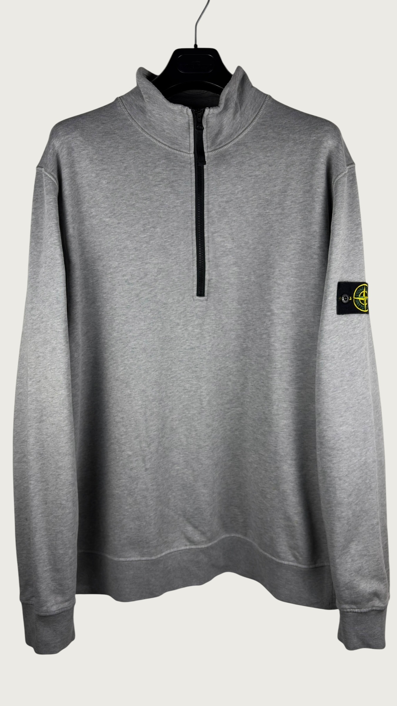 Cotton Fleece Half-Zip Sweatshirt – Grey Melange