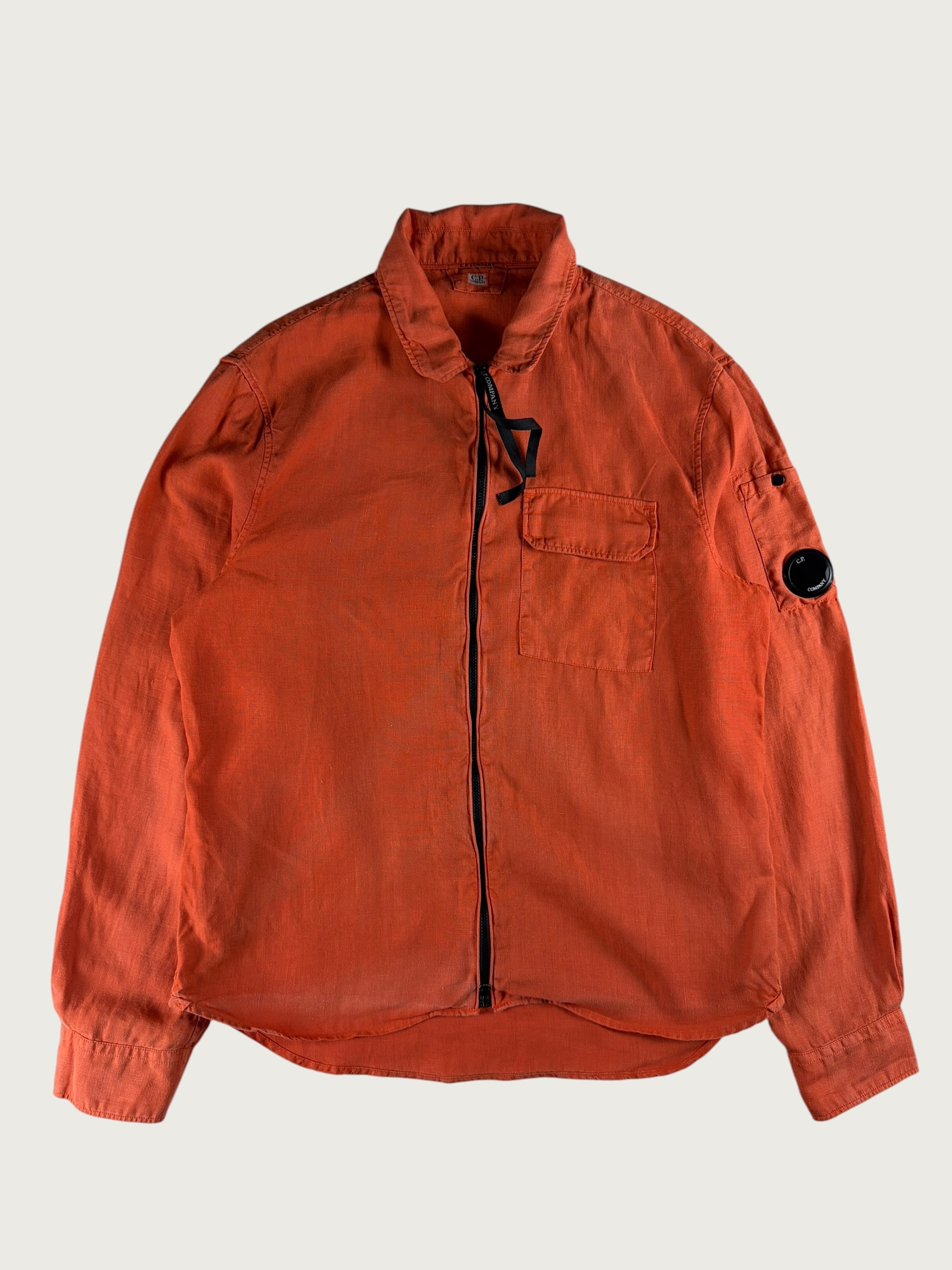 Arm Lens Linen Zip Shirt – Orange