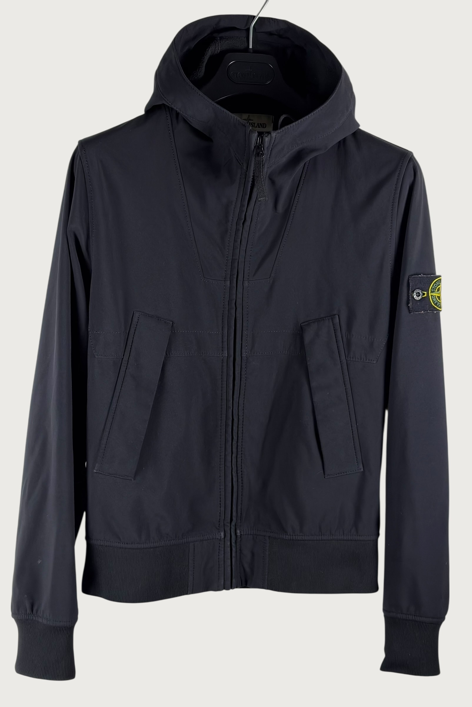 Soft Shell-R Hooded Bomber Jacket – Black