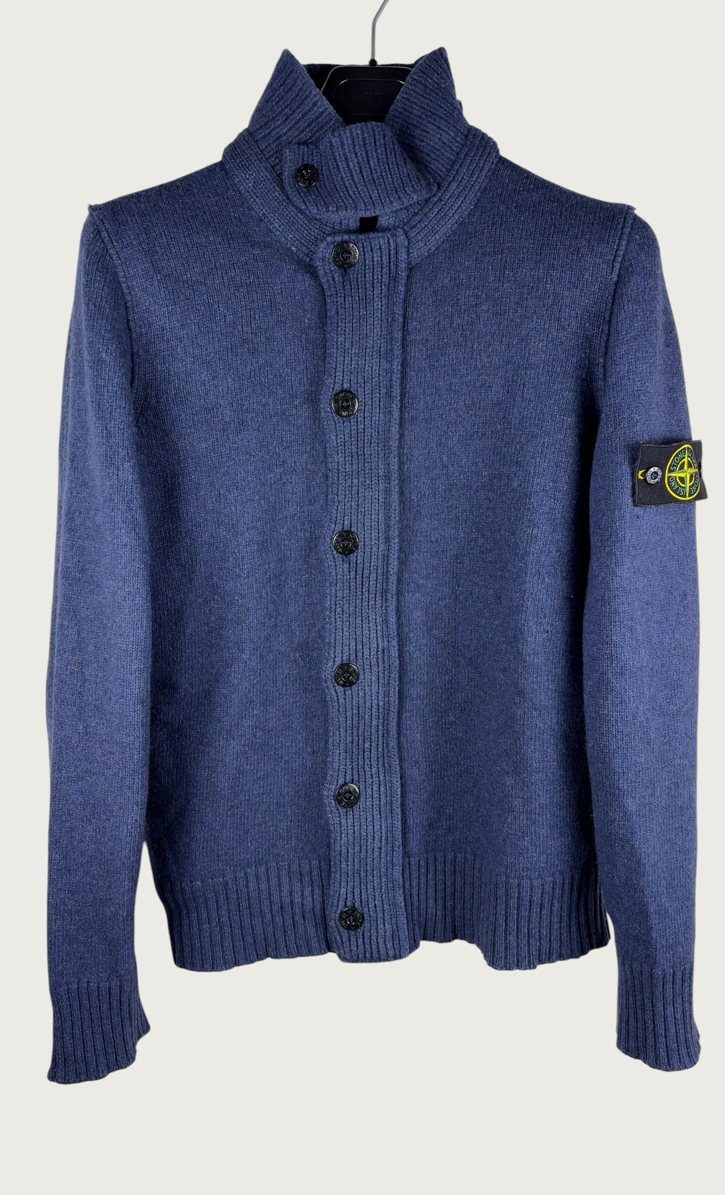 Full-Zip Wool Cardigan – Navy